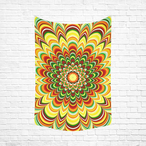 Colorful flower striped mandala Cotton Linen Wall Tapestry 60"x 90"