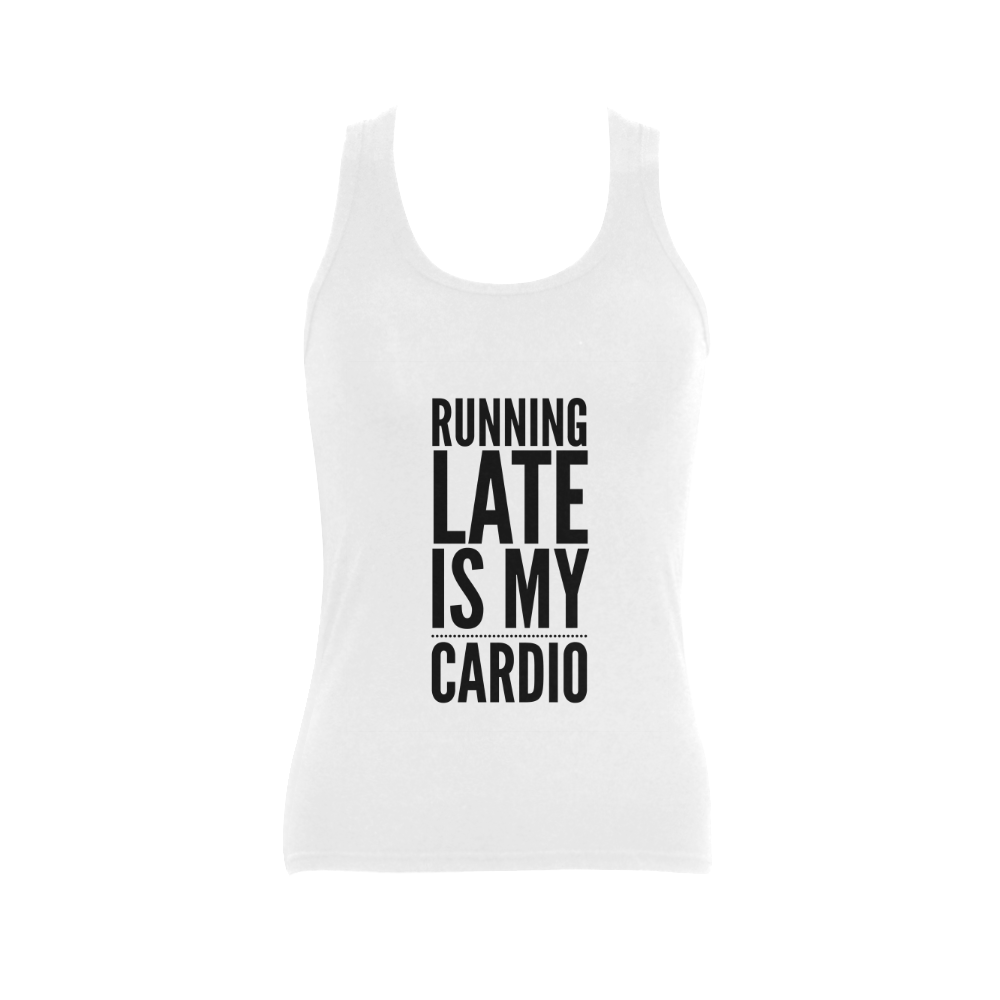 Running Late is my Cardio Women's Shoulder-Free Tank Top (Model T35)