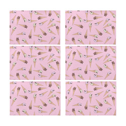 Pink Fun Ice Cream Pattern Placemat 12’’ x 18’’ (Six Pieces)