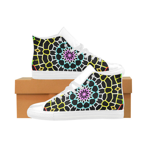 Live Line Mandala Aquila High Top Microfiber Leather Women's Shoes/Large Size (Model 032)