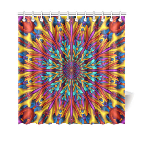 Amazing colors fractal mandala Shower Curtain 69"x70"