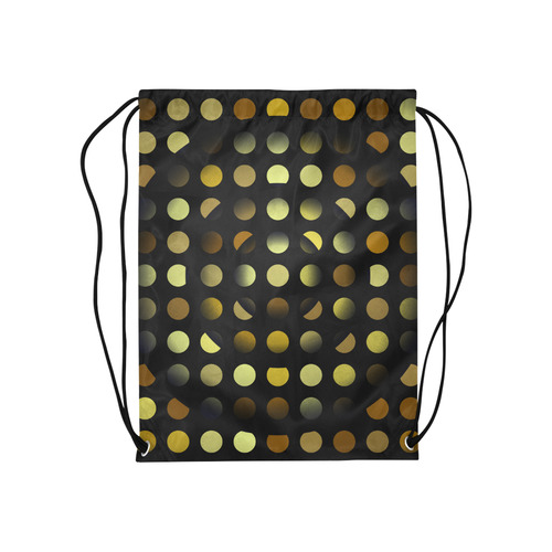 Golden moons dark circles Medium Drawstring Bag Model 1604 (Twin Sides) 13.8"(W) * 18.1"(H)