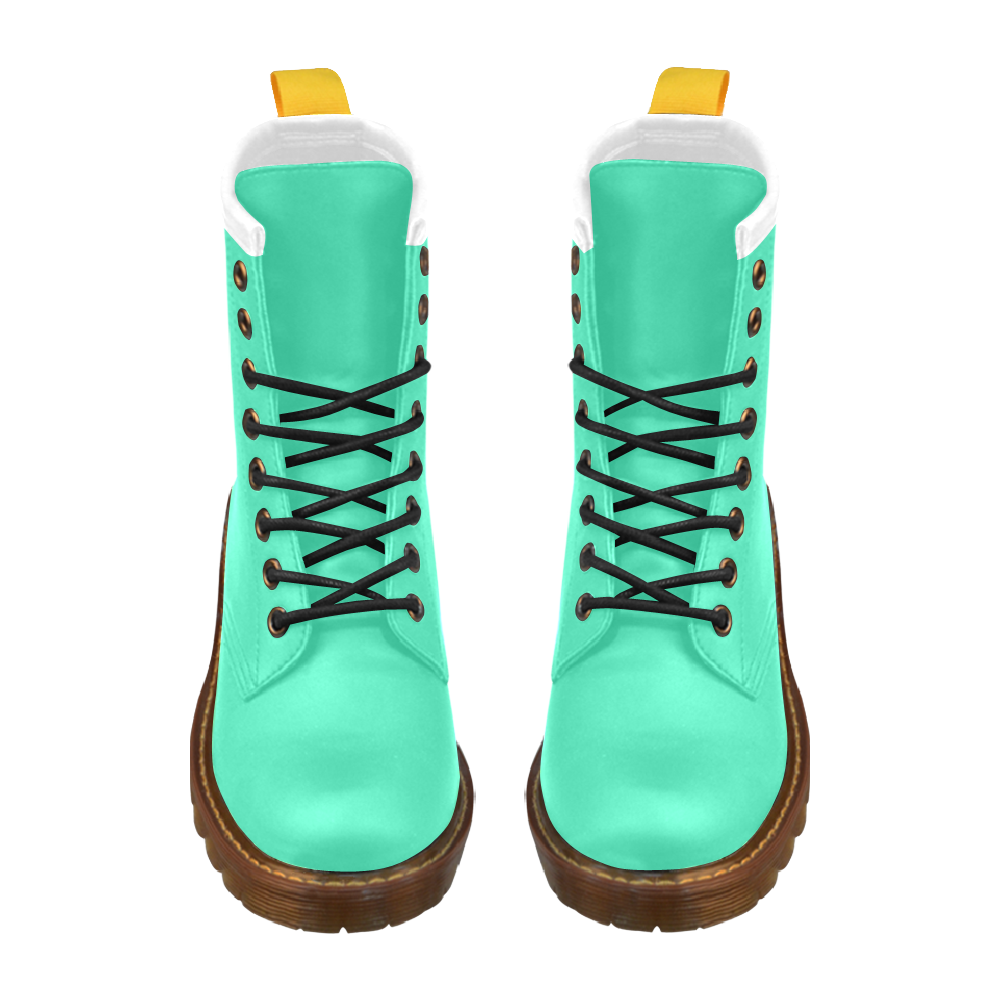 Only two Colors: Light Ocean Green High Grade PU Leather Martin Boots For Women Model 402H