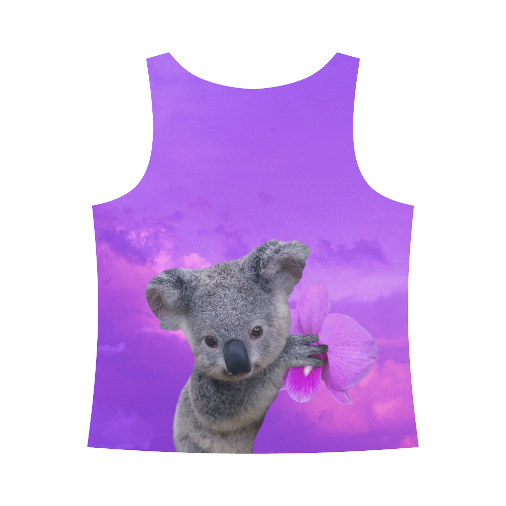 Koala and Orchid All Over Print Tank Top for Women (Model T43)