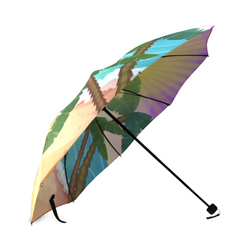 Tropical Sunset Palm Trees Beach Foldable Umbrella (Model U01)