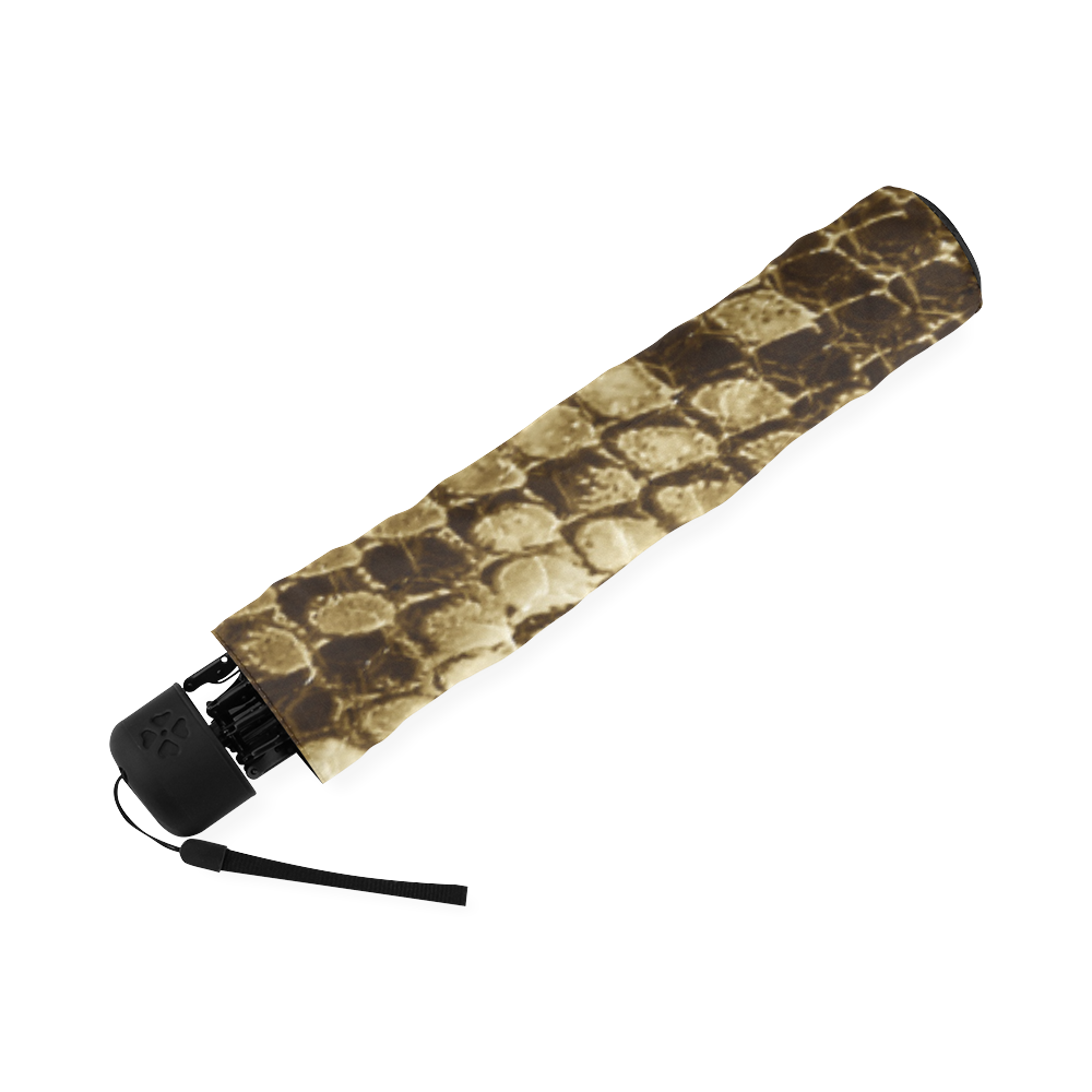 Golden Snakeskin - No snake has to die for it Foldable Umbrella (Model U01)