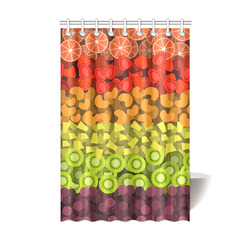 Red Green Yeelow Fruit Pattern Kiwi Grapes Shower Curtain 48"x72"