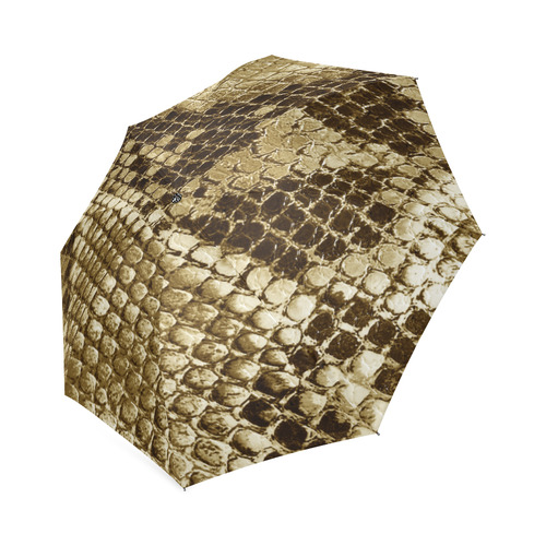 Golden Snakeskin - No snake has to die for it Foldable Umbrella (Model U01)