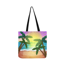 Tropical Sunset Palm Trees Beach Reusable Shopping Bag Model 1660 (Two sides)