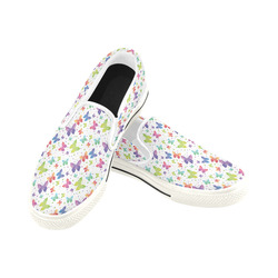 Colorful Butterflies Women's Slip-on Canvas Shoes/Large Size (Model 019)