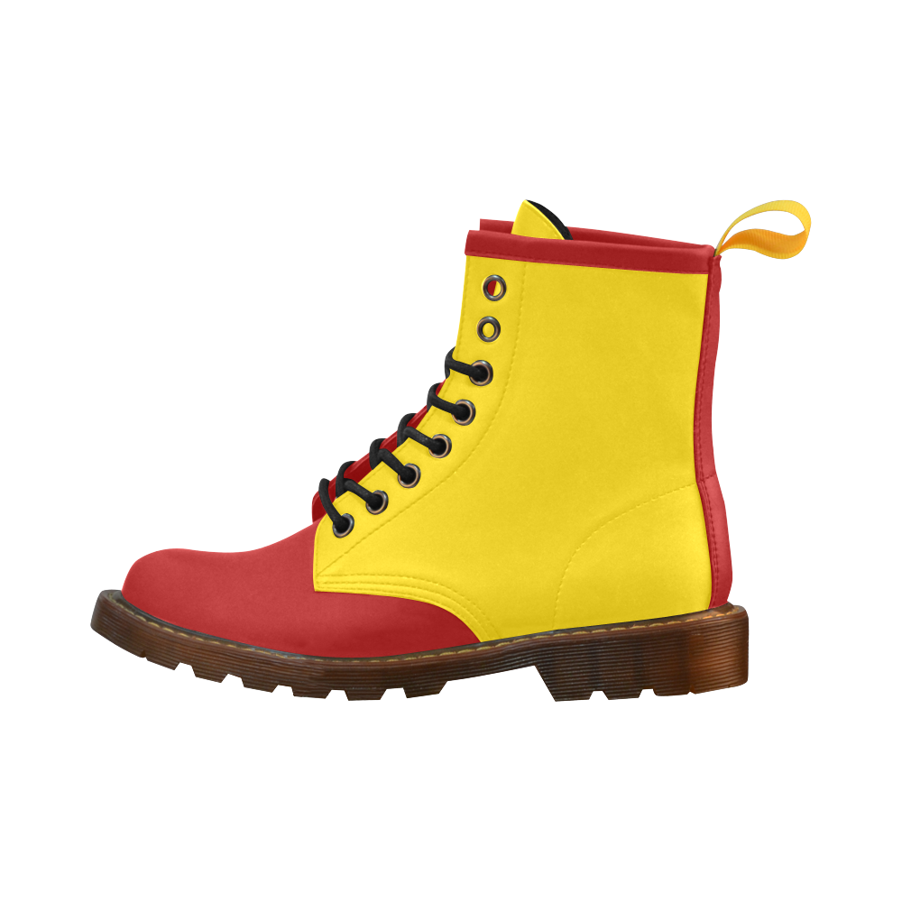 Only two Colors: Sun Yellow Red High Grade PU Leather Martin Boots For Women Model 402H