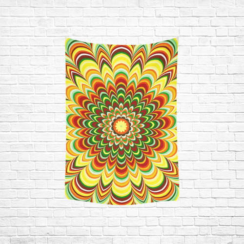 Colorful flower striped mandala Cotton Linen Wall Tapestry 40"x 60"