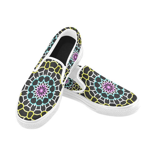 Live Line Mandala Women's Unusual Slip-on Canvas Shoes (Model 019)