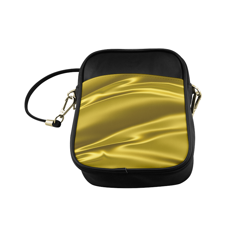 Gold satin 3D texture Sling Bag (Model 1627)
