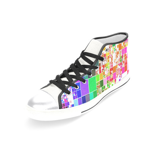 Squared Obsession Women's Classic High Top Canvas Shoes (Model 017)