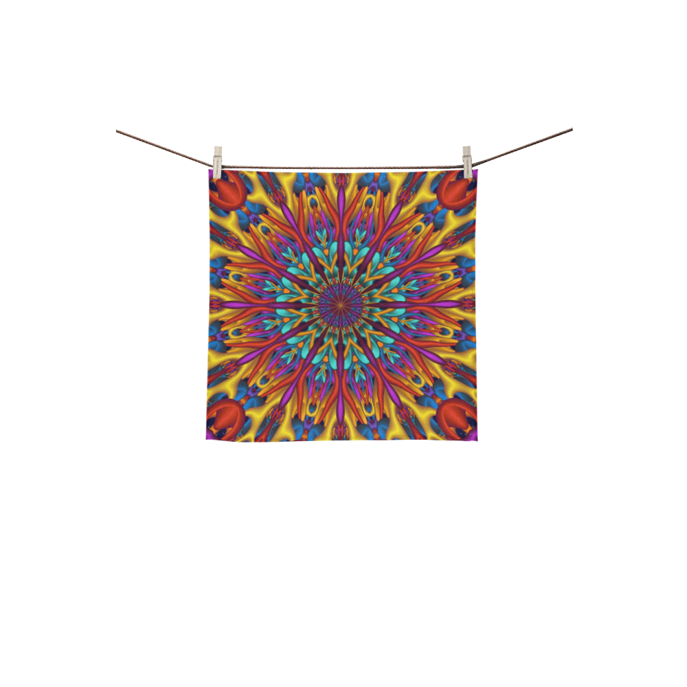 Amazing colors fractal mandala Square Towel 13“x13”