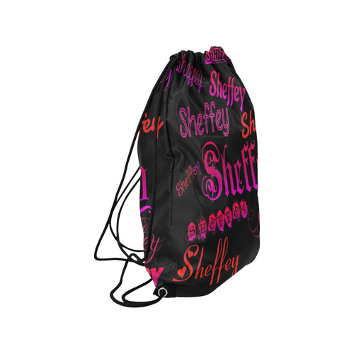 Sheffey Fonts - Pink and Red Medium Drawstring Bag Model 1604 (Twin Sides) 13.8"(W) * 18.1"(H)