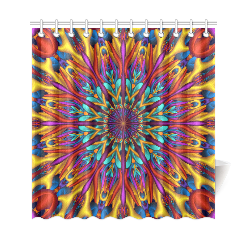 Amazing colors fractal mandala Shower Curtain 69"x72"
