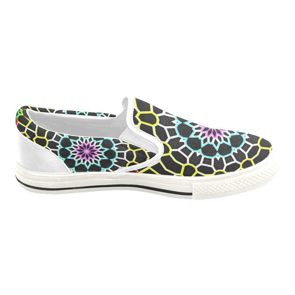 Live Line Mandala Slip-on Canvas Shoes for Kid (Model 019)