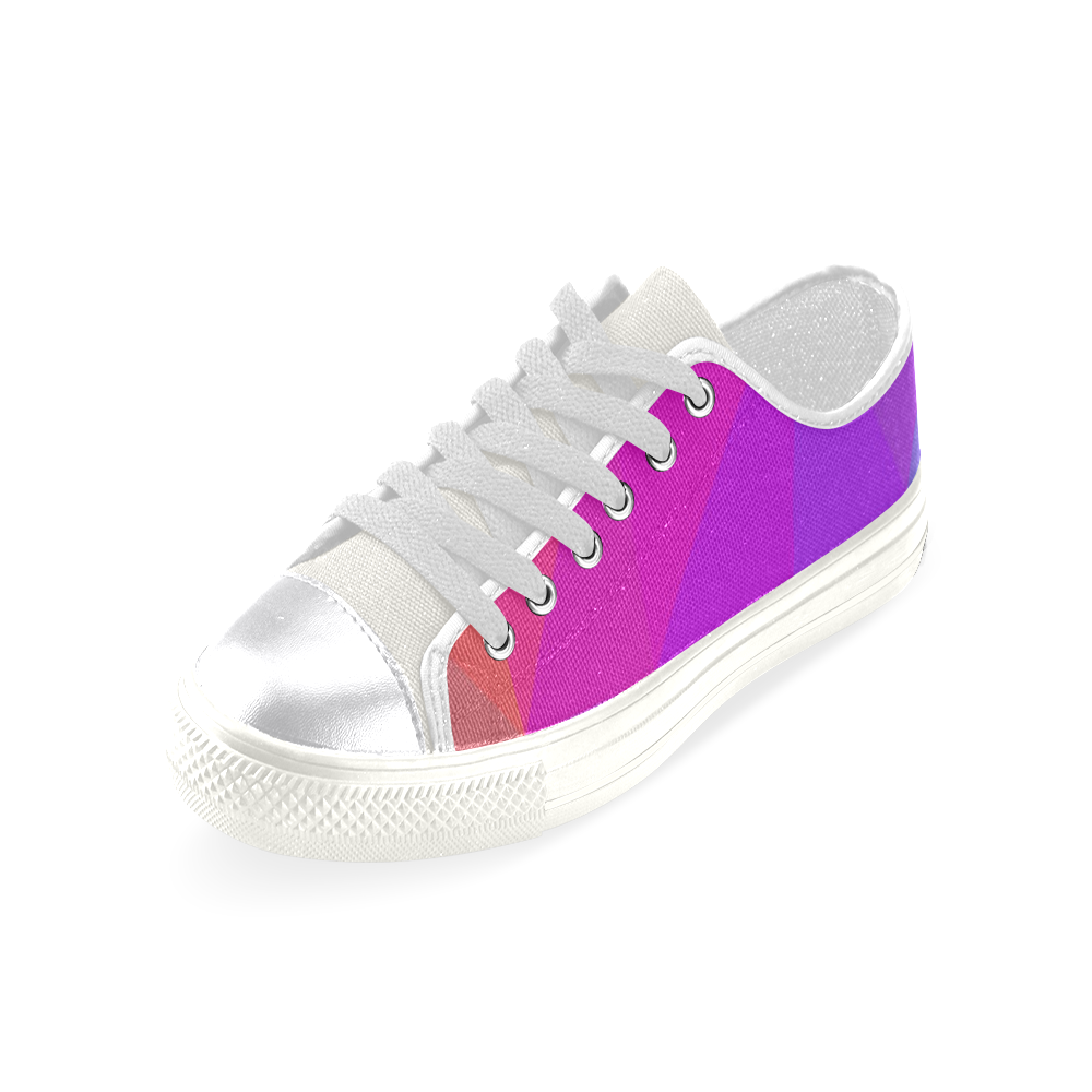 Triangle Rainbow Abstract Women's Classic Canvas Shoes (Model 018)