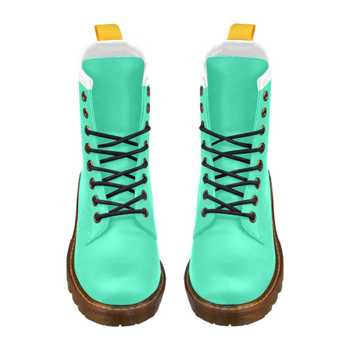 Only two Colors: Light Ocean Green High Grade PU Leather Martin Boots For Men Model 402H