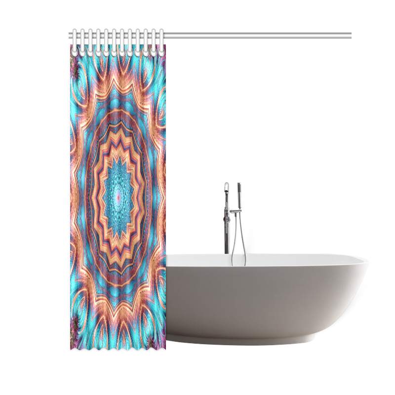 Blue Feather Mandala Shower Curtain 60"x72"