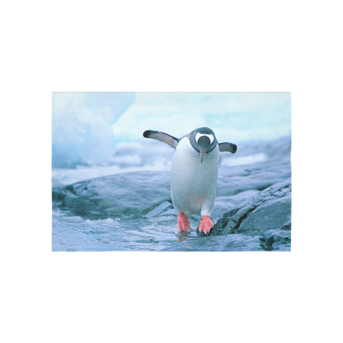 Cute Baby Penguin Antarctic Landscape Cotton Linen Wall Tapestry 60"x 40"
