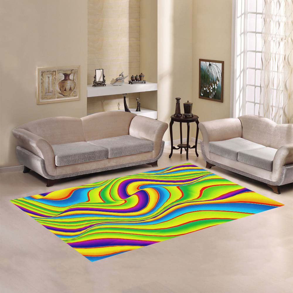 Summer Wave Colors Area Rug7'x5'