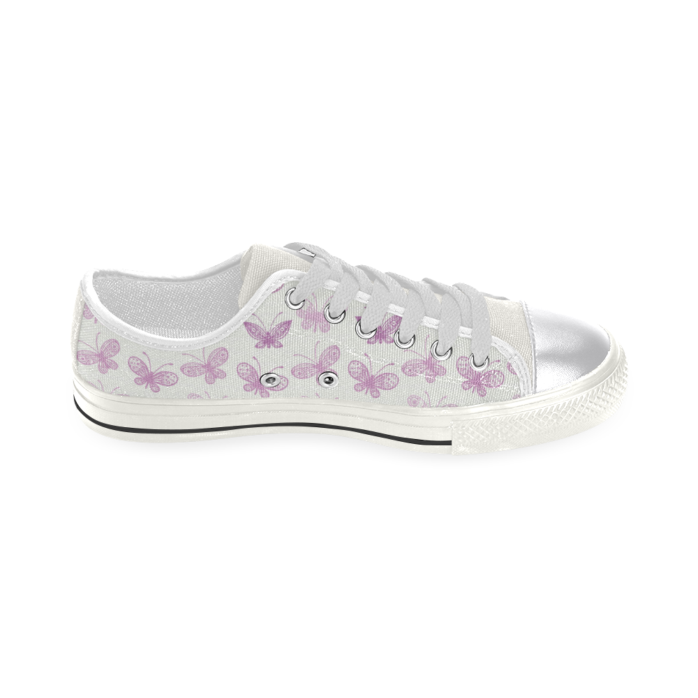Fantastic Pink Butterflies Canvas Women's Shoes/Large Size (Model 018)