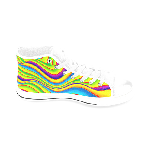 Summer Wave Colors Men’s Classic High Top Canvas Shoes /Large Size (Model 017)