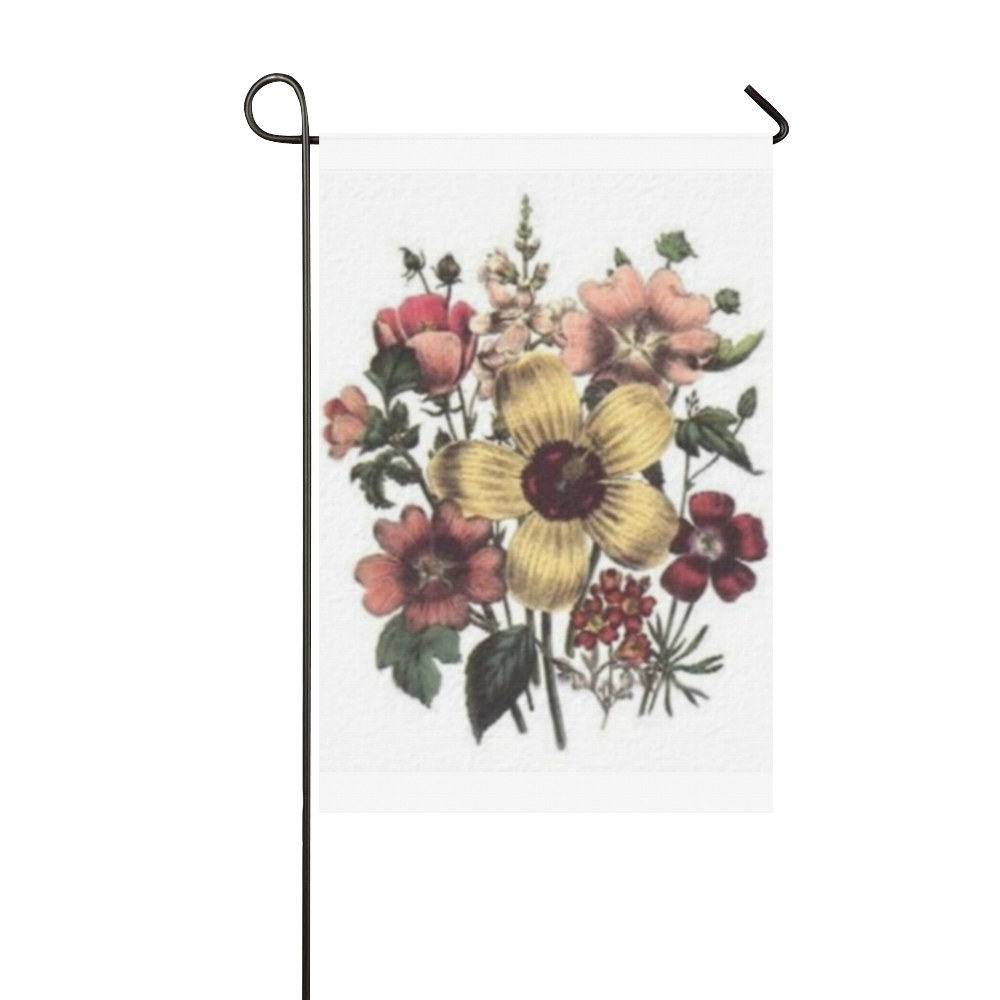 Vintage Floral Garden Flag 12‘’x18‘’（Without Flagpole）