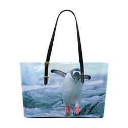 Cute Baby Penguin Antarctic Landscape Euramerican Tote Bag/Large (Model 1656)