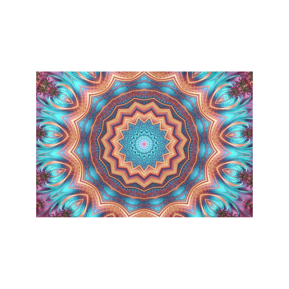 Blue Feather Mandala Placemat 12’’ x 18’’ (Set of 6)