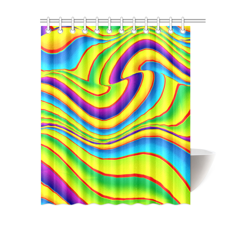 Summer Wave Colors Shower Curtain 60"x72"