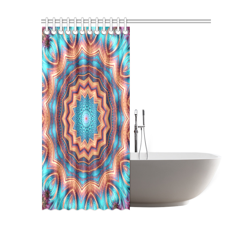 Blue Feather Mandala Shower Curtain 60"x72"