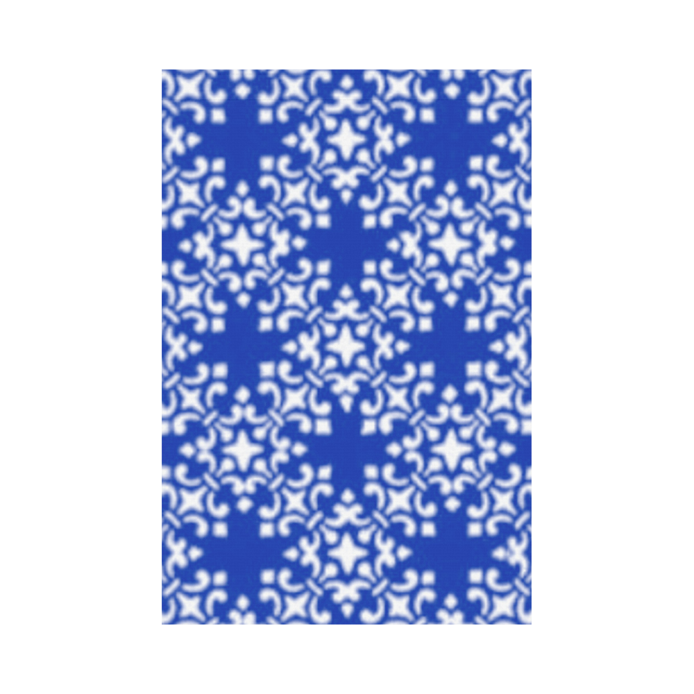 Sapphire Blue Damask Garden Flag 12‘’x18‘’（Without Flagpole）