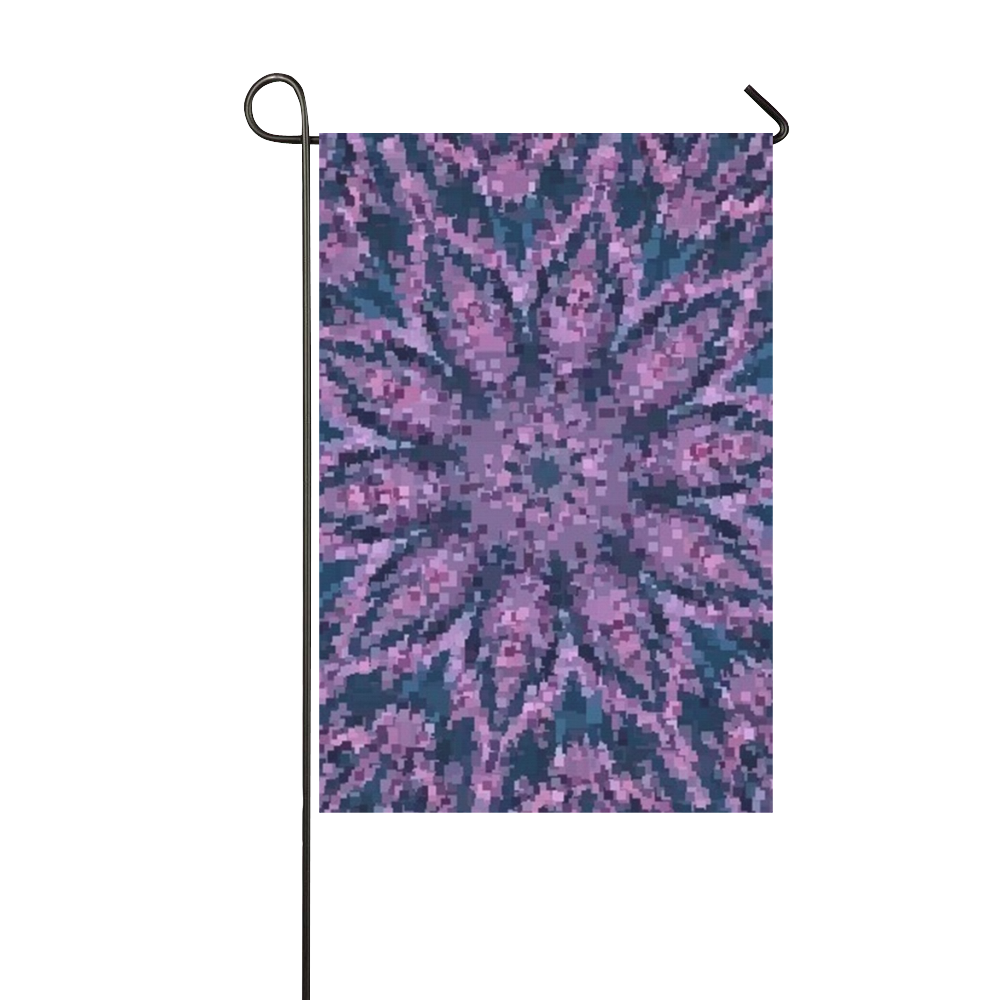 Purple Pixel Mandala Garden Flag 12‘’x18‘’（Without Flagpole）