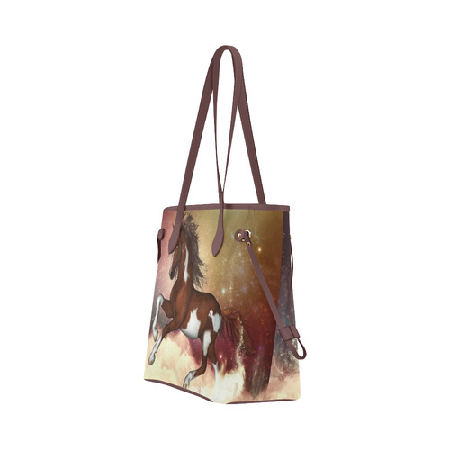 Wonderful wild horse in the sky Clover Canvas Tote Bag (Model 1661)