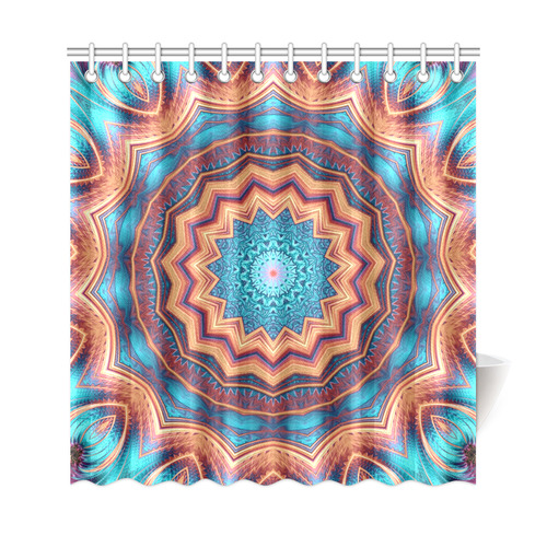 Blue Feather Mandala Shower Curtain 69"x72"