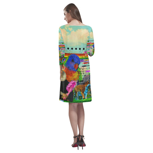 THE BIG PARROT Rhea Loose Round Neck Dress(Model D22)