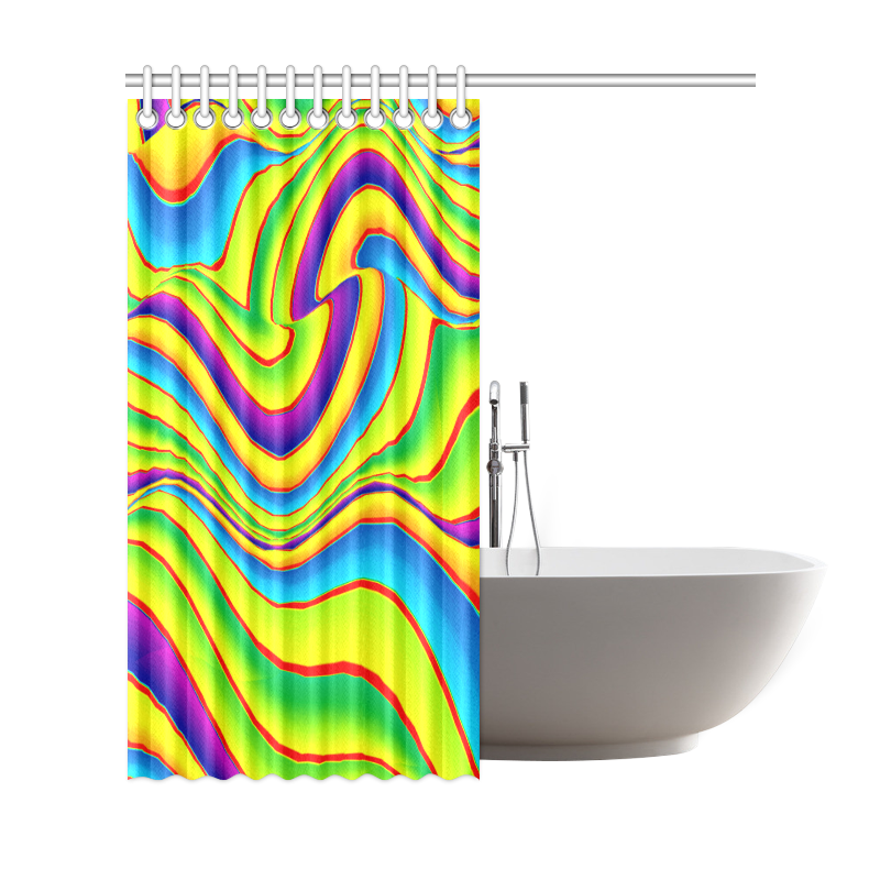 Summer Wave Colors Shower Curtain 69"x72"