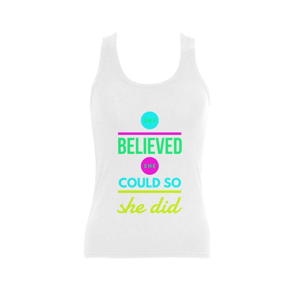 She believed she could so she did Women's Shoulder-Free Tank Top (Model ...