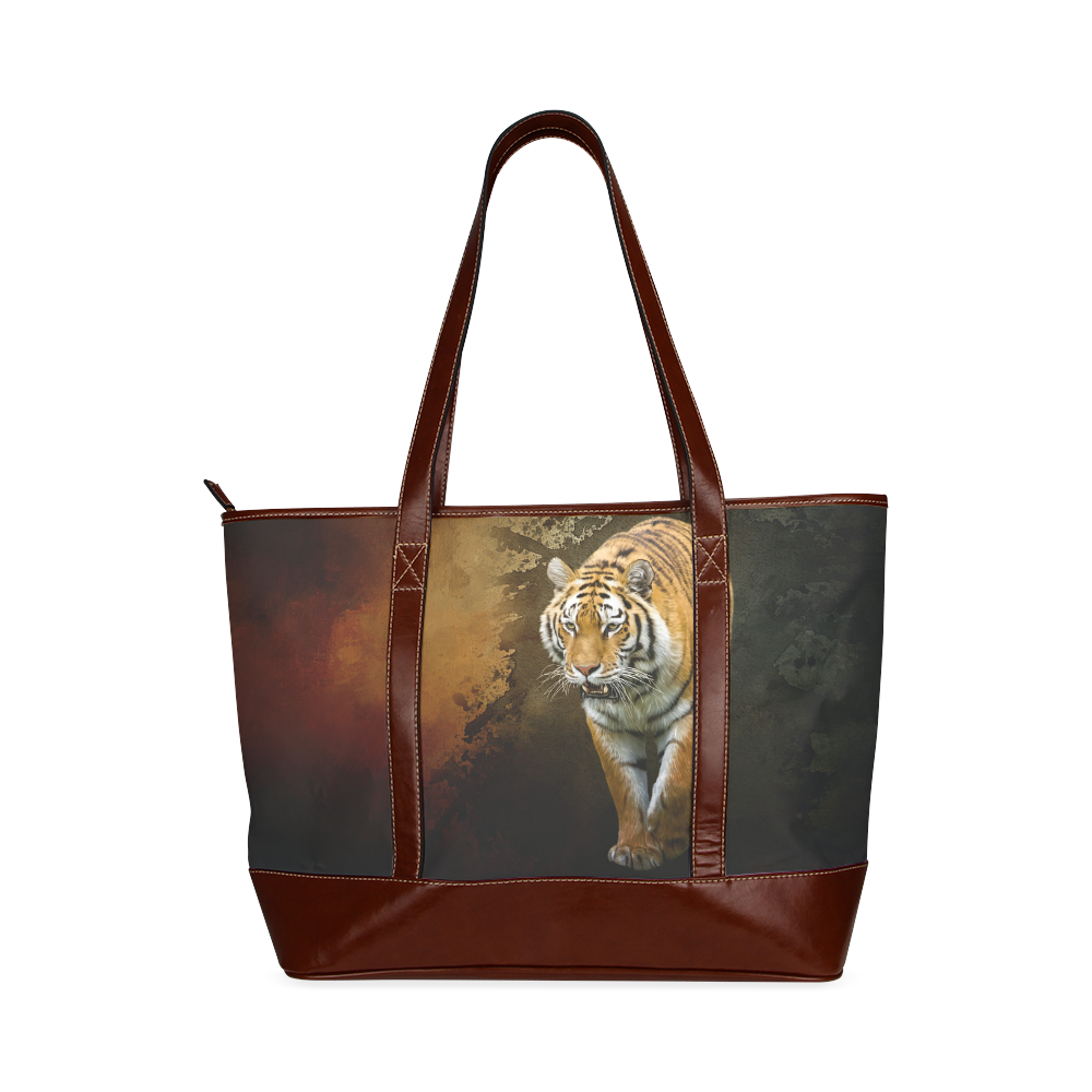 A gorgeous painted siberian tiger Tote Handbag (Model 1642)