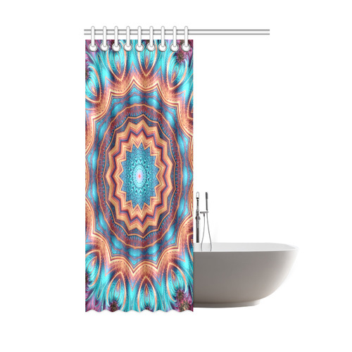 Blue Feather Mandala Shower Curtain 48"x72"