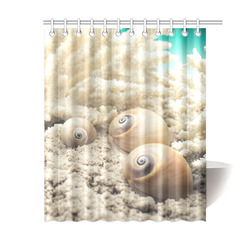 Underwater Coral Reef Seashells Shower Curtain 60"x72"