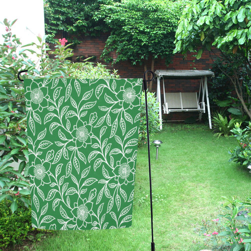 Vintage Lace Floral Green Garden Flag 12‘’x18‘’（Without Flagpole）