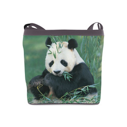 Giant Panda Eating Bamboo In Forest Crossbody Bags (Model 1613)