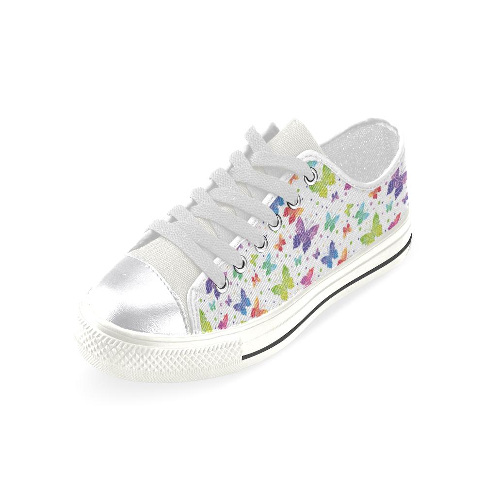 Colorful Butterflies Canvas Women's Shoes/Large Size (Model 018)