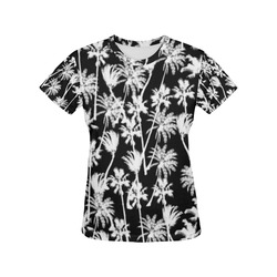 messy palm trees All Over Print T-Shirt for Women (USA Size) (Model T40)