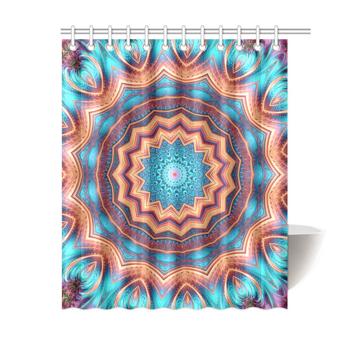 Blue Feather Mandala Shower Curtain 60"x72"